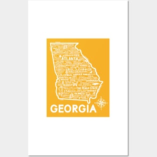 Georgia Map Posters and Art